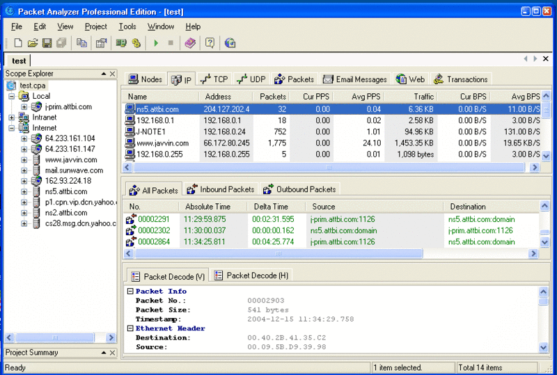 PC Network Traffic Monitor and Analyzer Screenshot